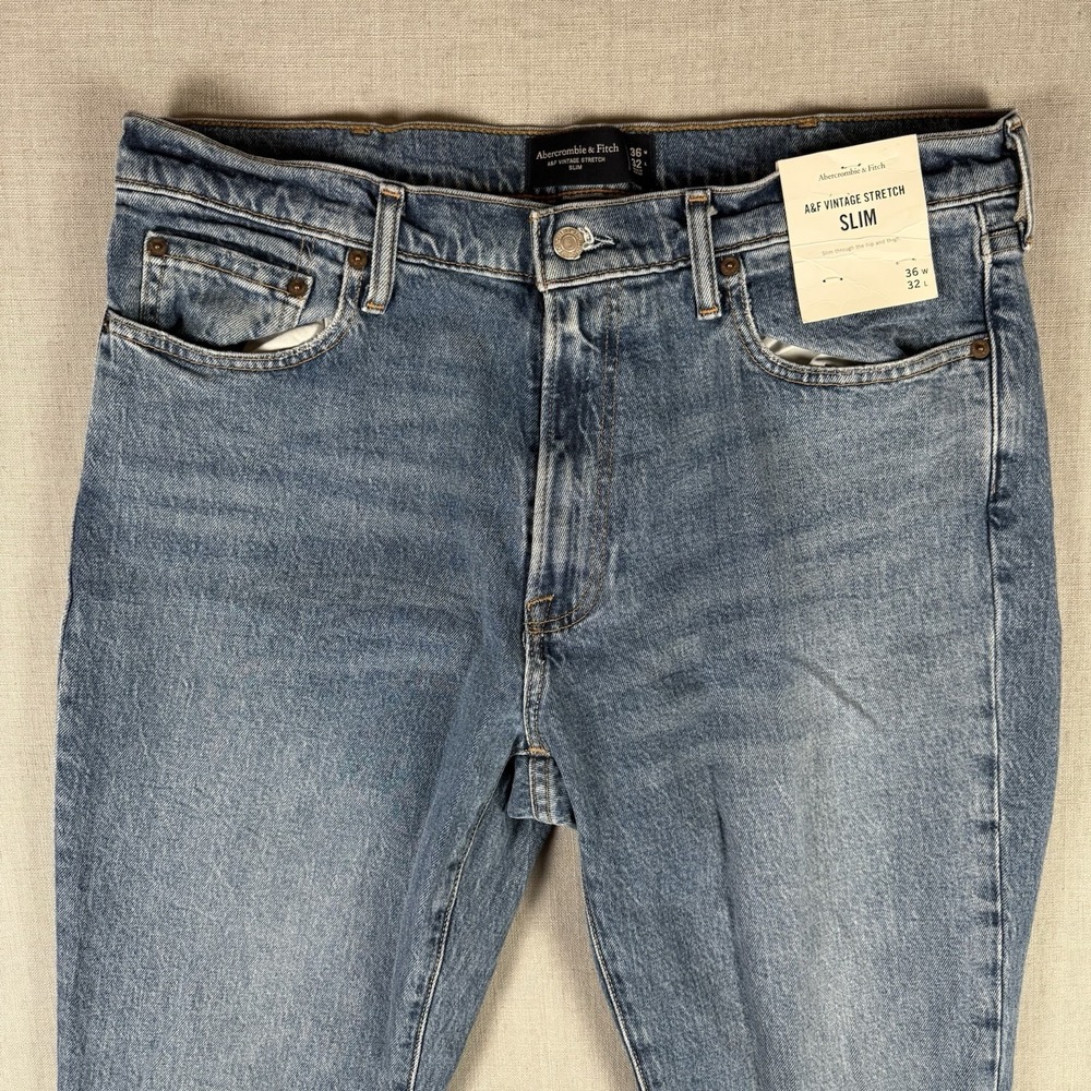Abercrombie & Fitch Jeans Mens Size 36x32 Blue A&F Vintage Stretch Athletic Slim